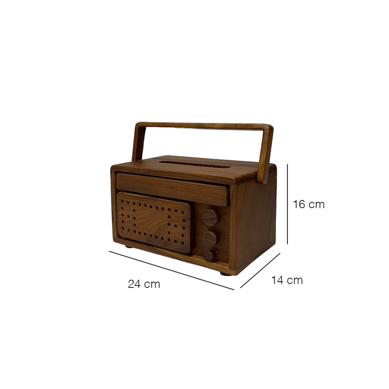 Retro Teak Tissue Box