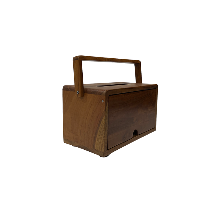 Retro Teak Tissue Box