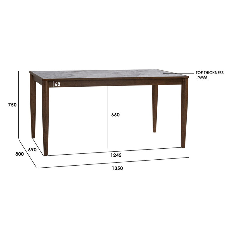 Andrea Walnut/Marble Dining Table-1.5m