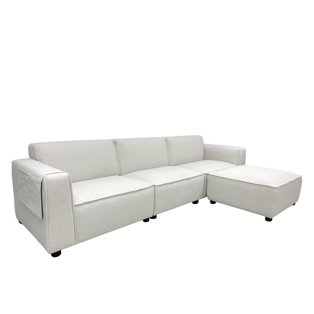 Bruno 4 Seater Modular Sofa With Ottoman