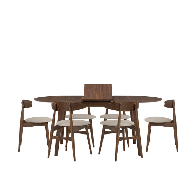 Hudston Oval Extendable Dining Set -1.2m