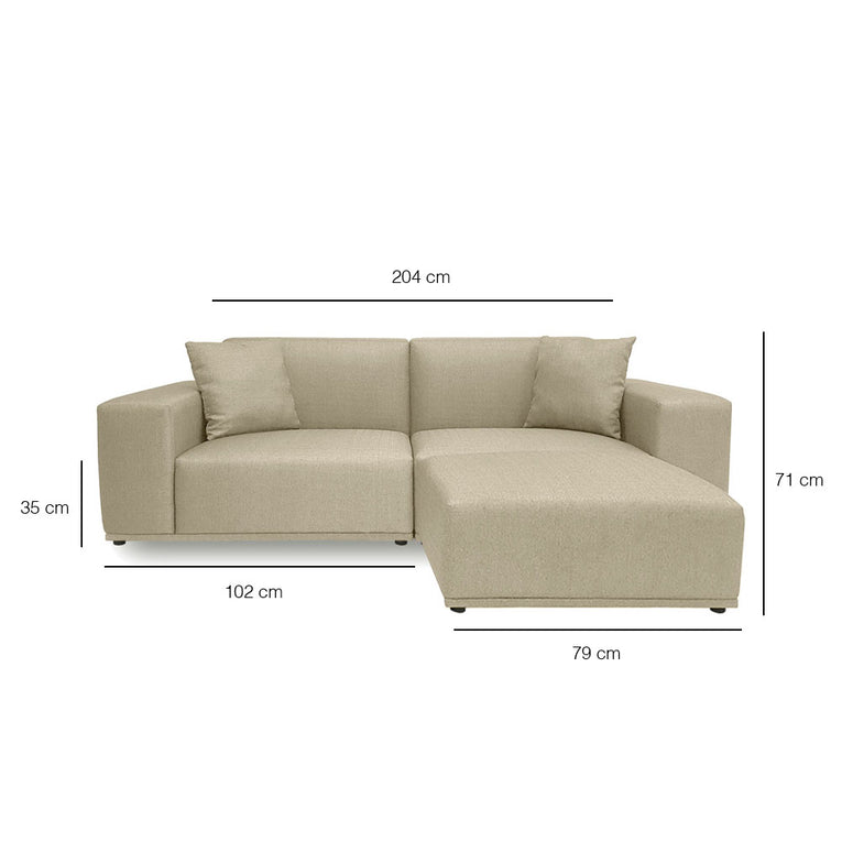 Moota 3 Seater Modular Sofa With Ottoman - EcoClean