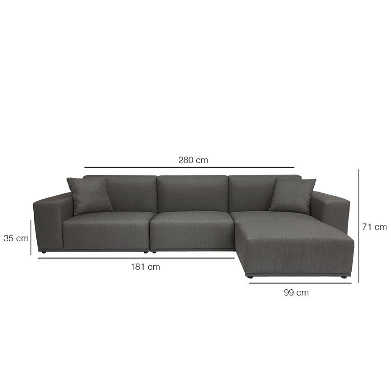 Moota 4 Seater Modular Sofa with Ottoman - EcoClean