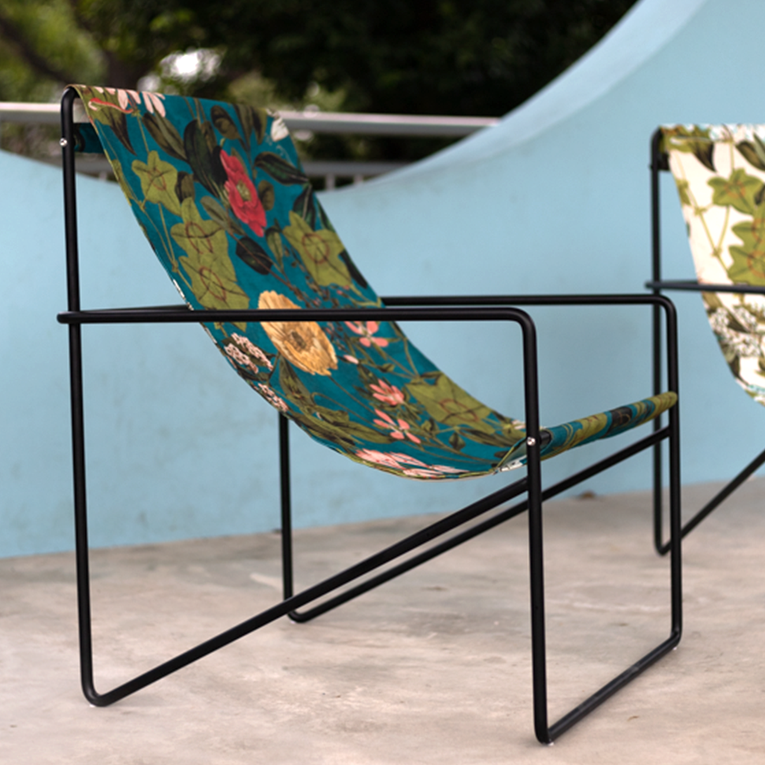 Coastal Designer Lounge Chair-Kingfisher