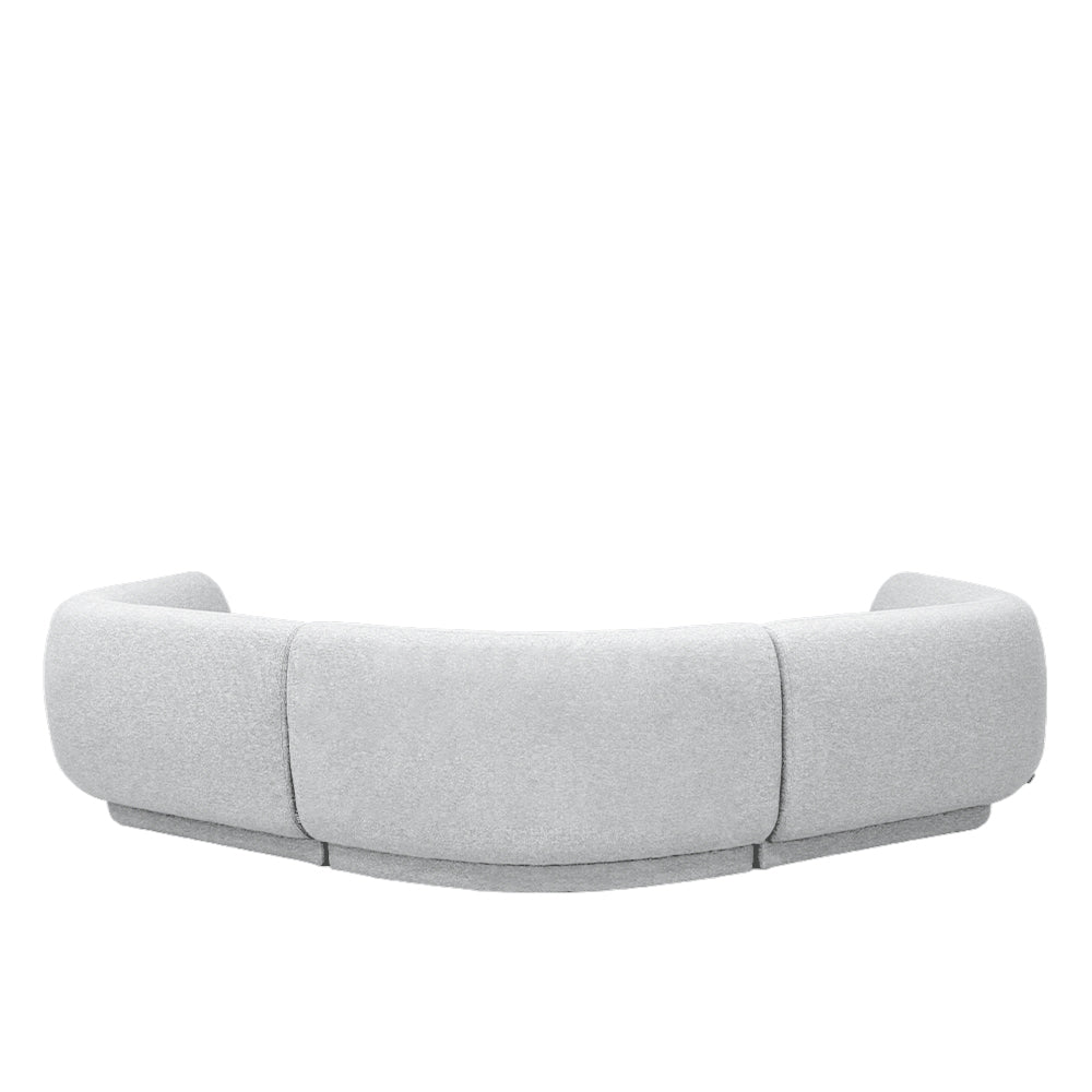 Pebble Curve 4 Seater Sectional Sofa With Ottoman - EcoClean