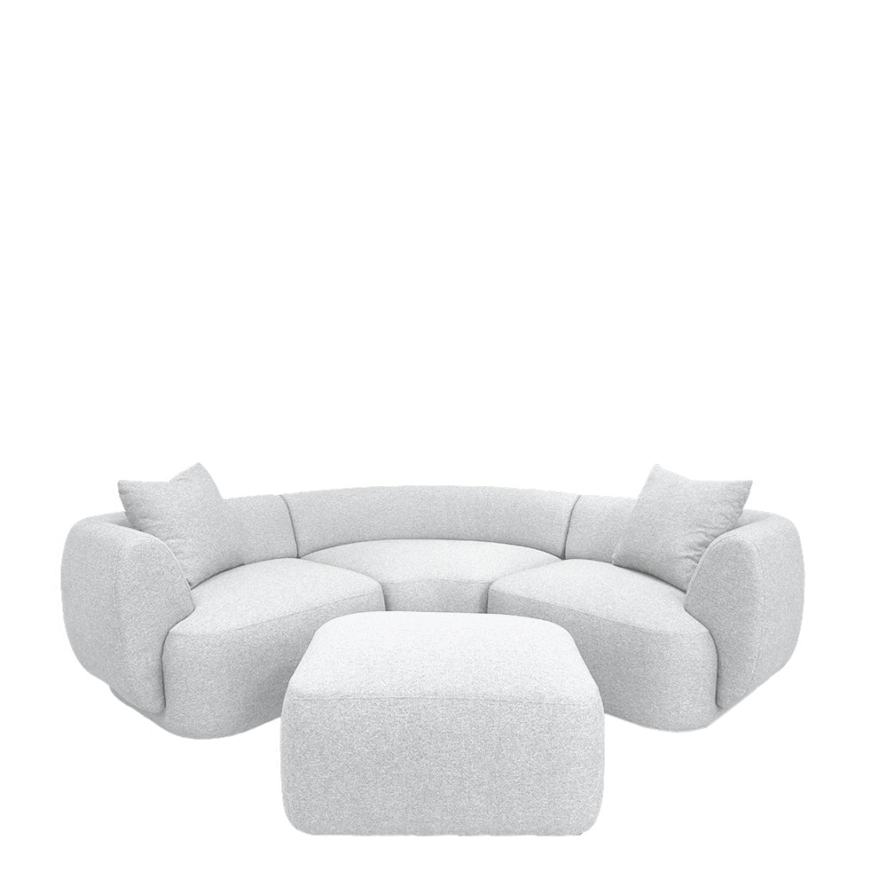 Pebble Corner 4 Seater Sectional Sofa with Ottoman - EcoClean