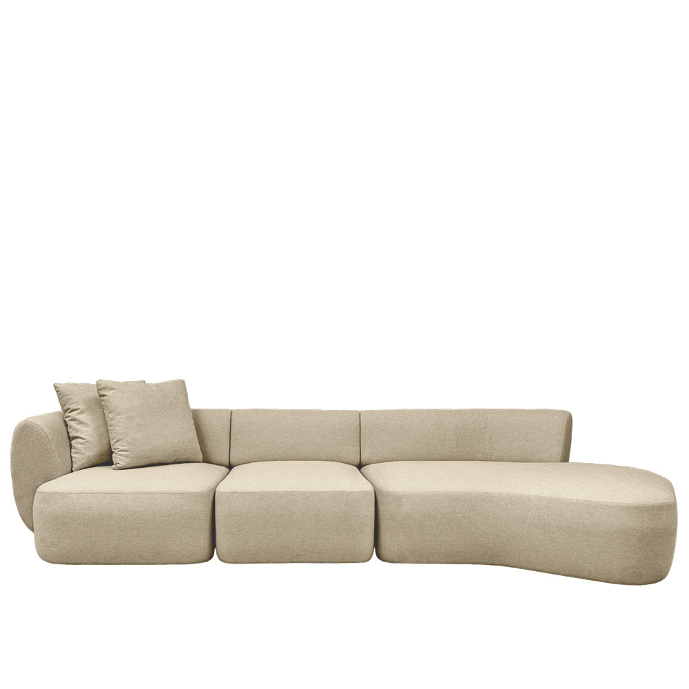 Pebble 4 Seater Chaise Sectional Sofa - EcoClean