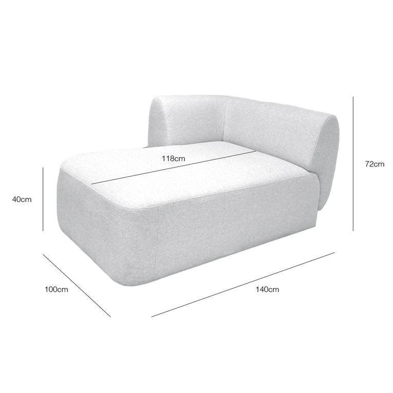 Pebble Left-Arm Chaise Sectional Chair - EcoClean