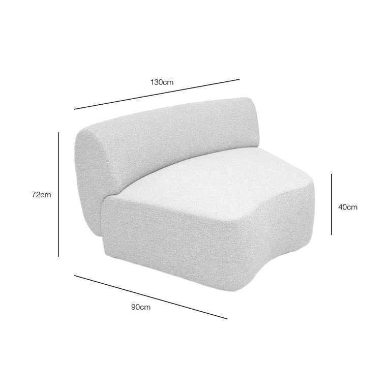 Pebble Curve Wedges Sectional Chair - EcoClean