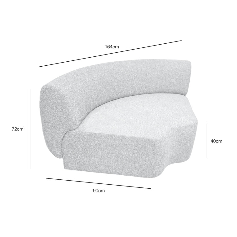 Pebble Curve Corner Sectional Chair - EcoClean