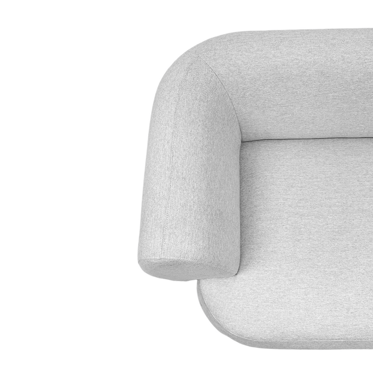 Pebble Curve 4 Seater Sectional Sofa With Ottoman - EcoClean