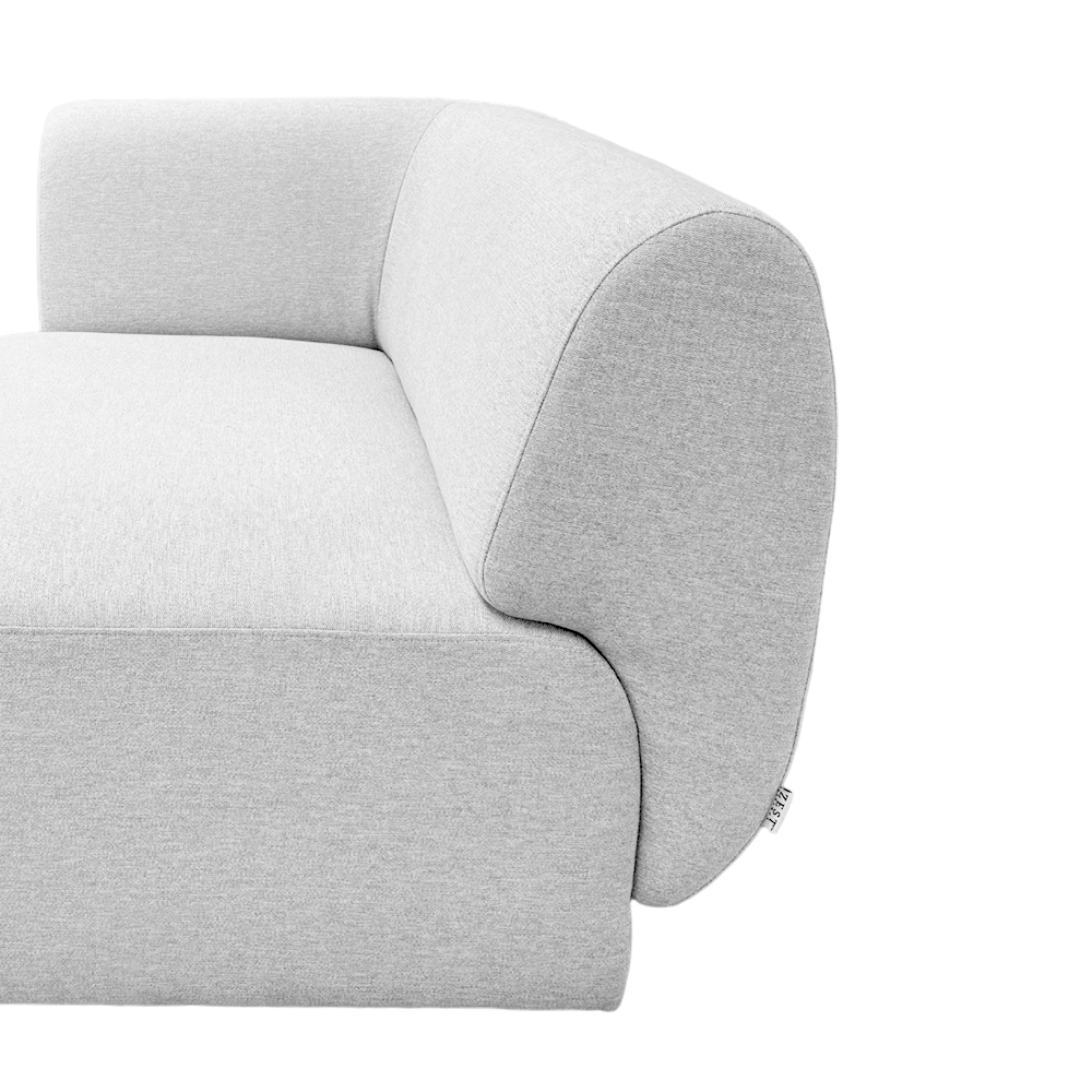 Pebble Curve 4 Seater Sectional Sofa With Ottoman - EcoClean