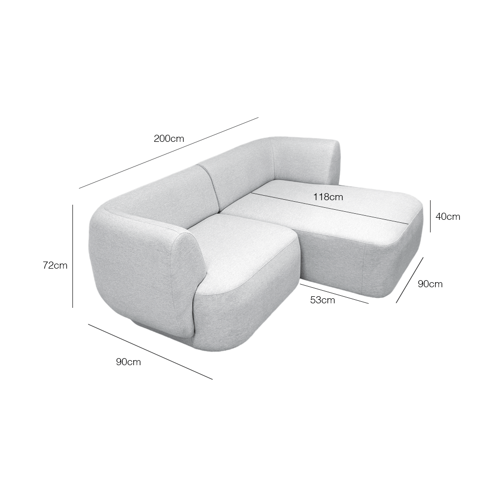Pebble 3 Seater L-Shape Sectional Sofa - EcoClean