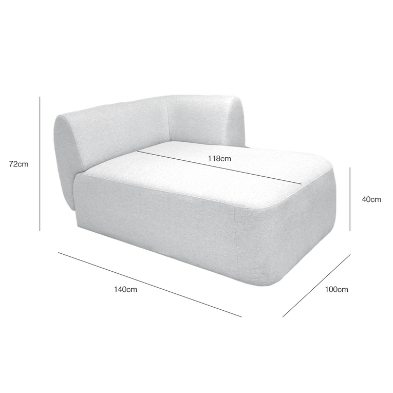 Pebble Right-Arm Sectional Chair - EcoClean