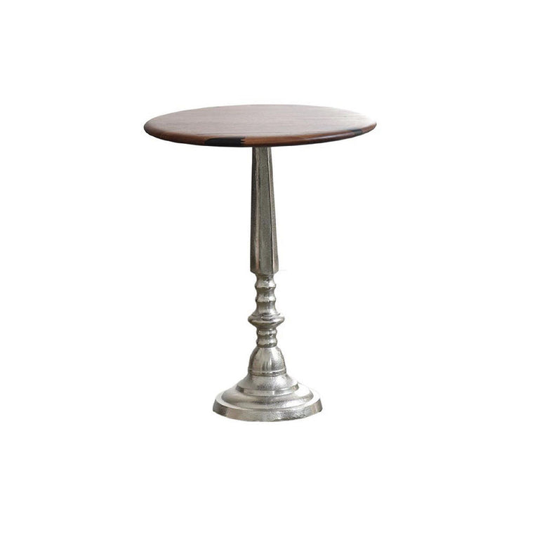 Philos Round Side Table with Copper Leg (Teak)