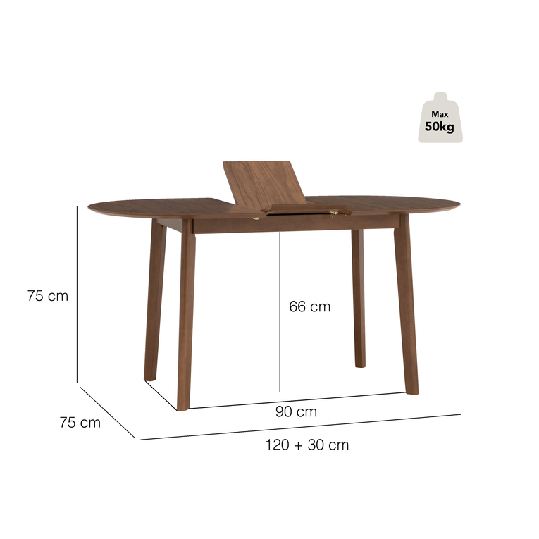 Hudston Oval Extendable Dining Table - 1.2m