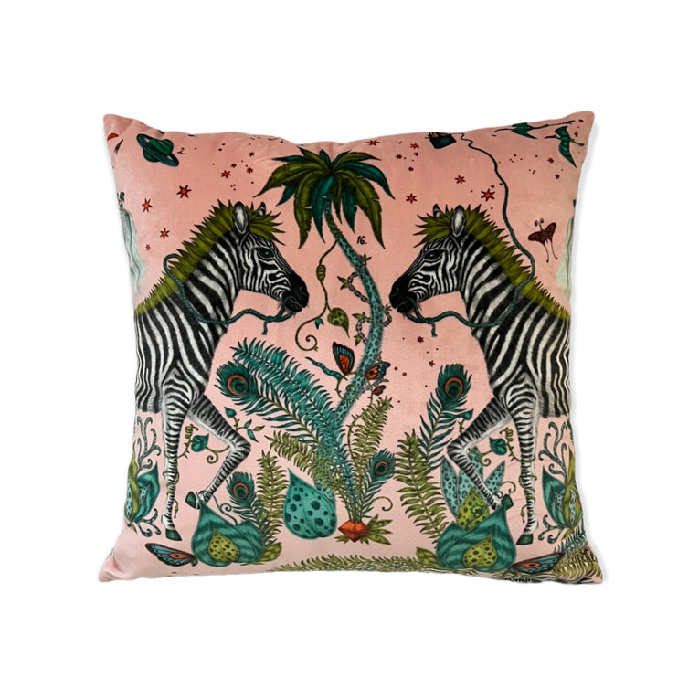 Emma J Shipley Pink Zebra Cushion