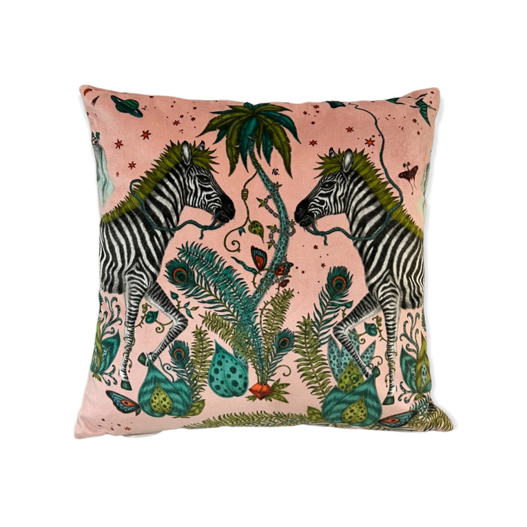 Emma J Shipley Pink Zebra Cushion