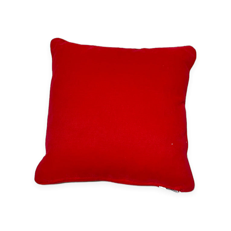 Floral Embroidery Red Cushion