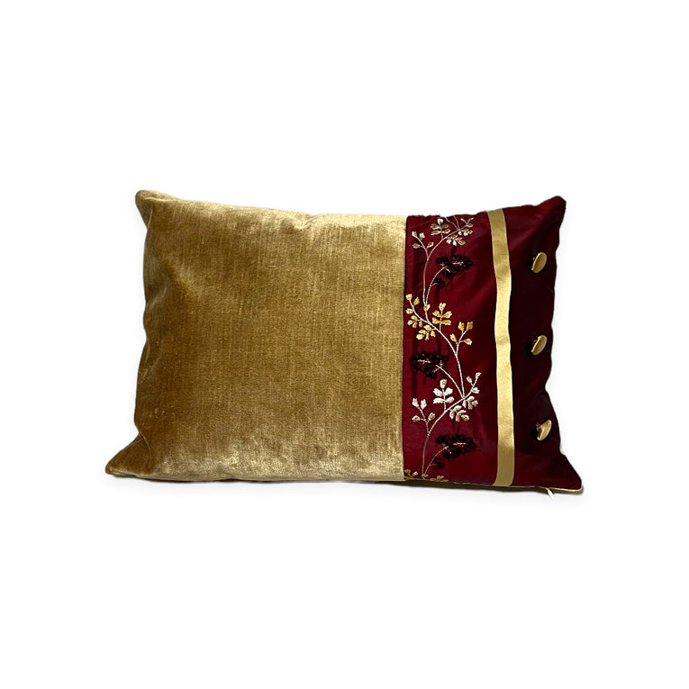 Gold Velvet w/ Embroidery Cushion