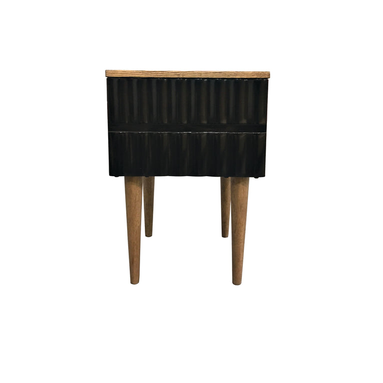 Philos Skirt Black Side Table with Drawer