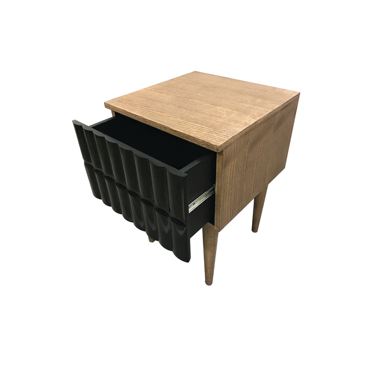 Philos Skirt Black Side Table with Drawer