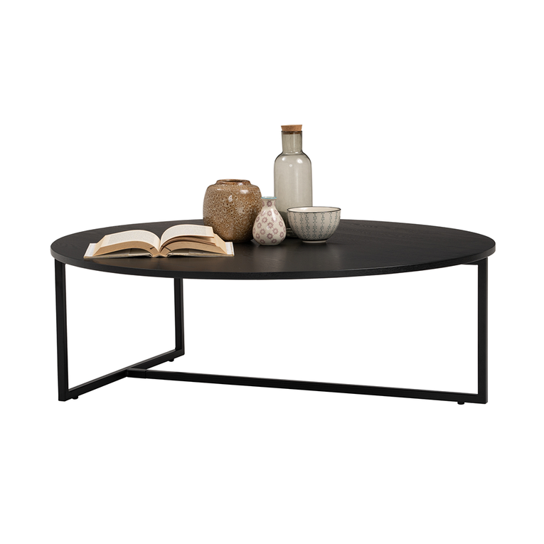 Aspen Round Coffee Table Set-Black Ashwood