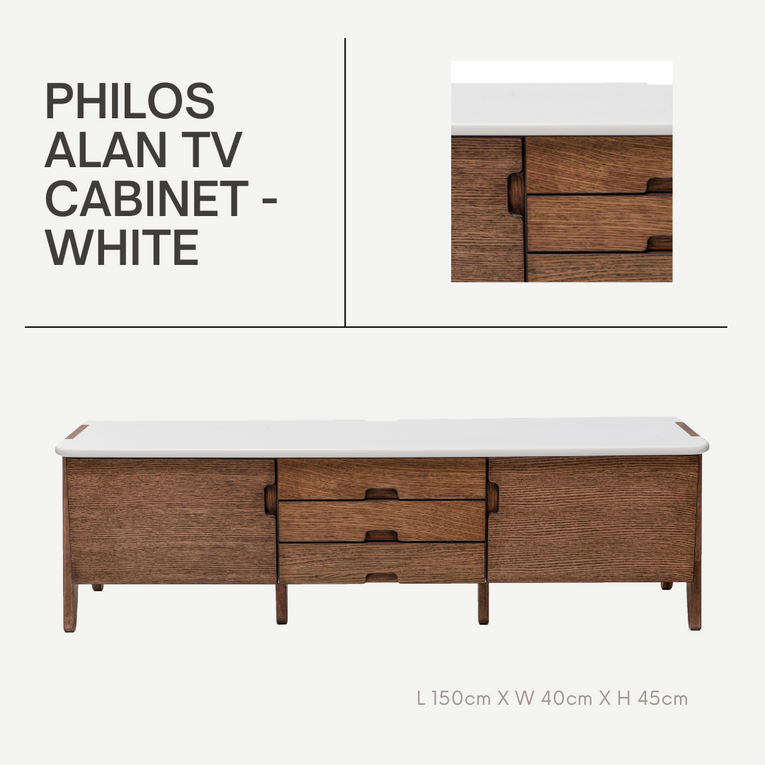 Philos Alan TV Console - Polar White