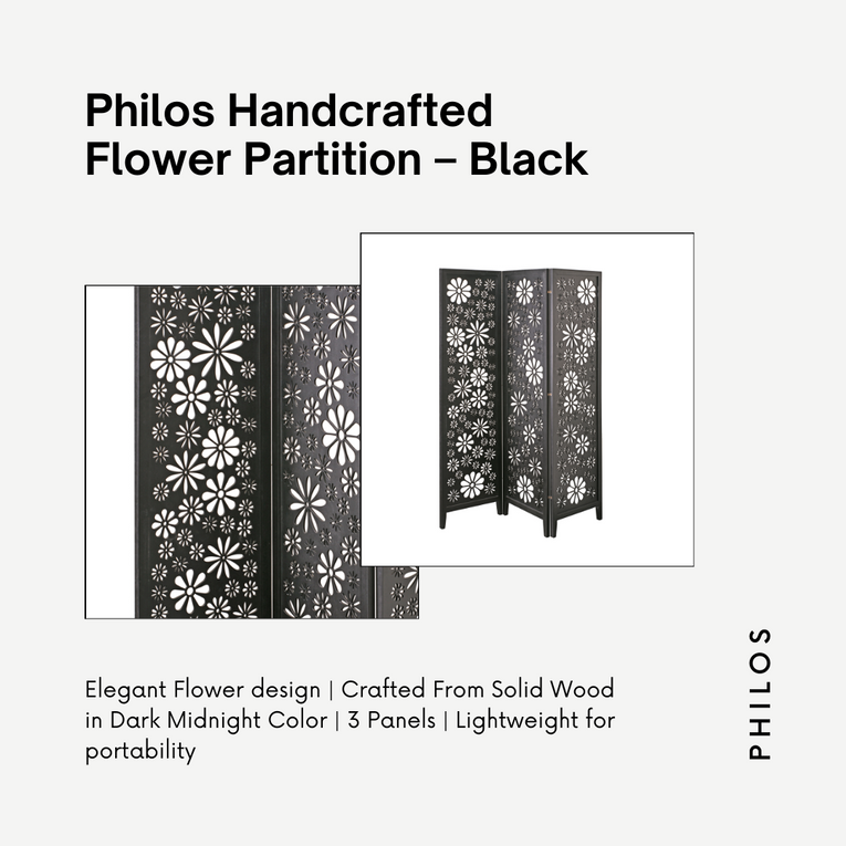 Philos Handcrafted Flower Screen - Black