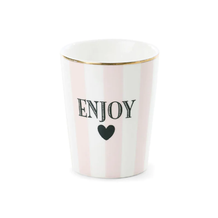 Ms Etoile - Ceramic Mug "Enjoy" Rose Stripe