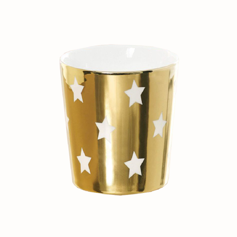 Ms Etoile - Ceramic Mug "Gold with White Stars"