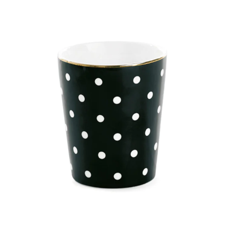 Ms Etoile - Ceramic Mug Black With White Dots