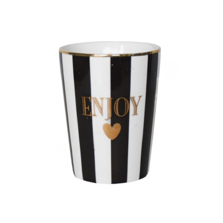 Ms Etoile - Ceramic Mug "Enjoy" Black Stripe