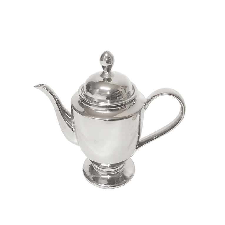 Ms Etoile - Tall Ceramic Teapot Jug Silver