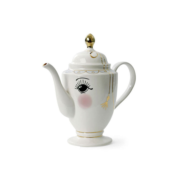 Ms Etoile - Tall Ceramic Teapot Jug with Eyes
