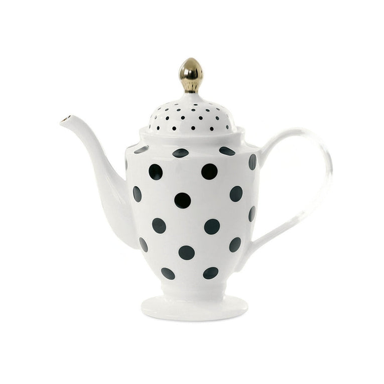 Ms Etoile - Tall Ceramic Teapot with Polka Dots