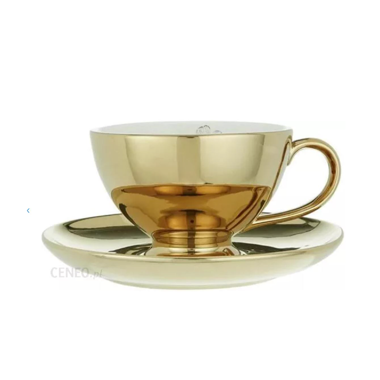 Ms Etoile - Gold Tea Cup & Saucer with Butterfly/Flower