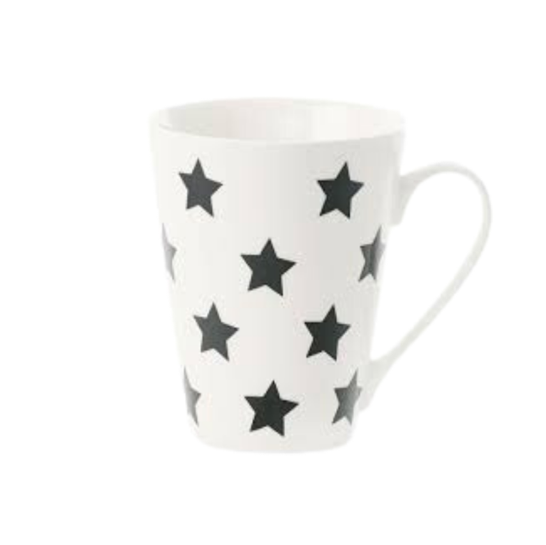 Ms Etoile - Ceramic Mug with Black Stars
